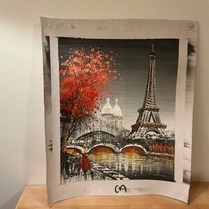 Palette Knife painting Paris scene